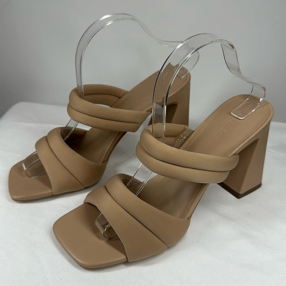 Open Edit | Women’s 9.5 Tan Slide Block Heel Sandals‎